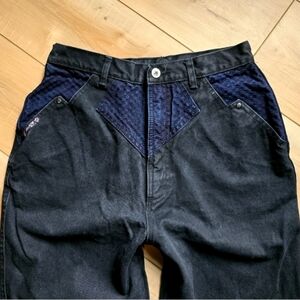 Vintage Western Blaze Black & Blue Double Diamond Jeans